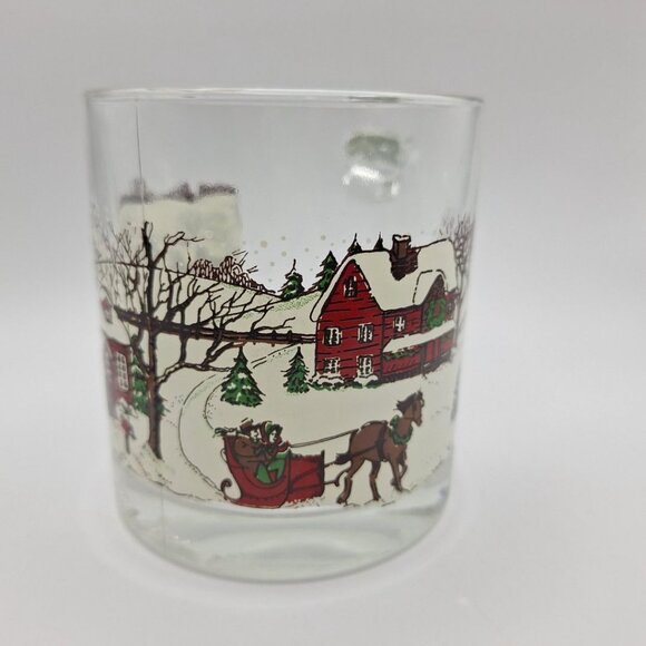 Libbey Glass Coffee Mug Cup Nostalgic Winter Village Cider Hot Chocolate Holiday - Picture 3 of 7
